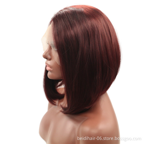 Wholesale Colored Hair Wigs Bob Synthetic Hair Wigs Bob Lace Front